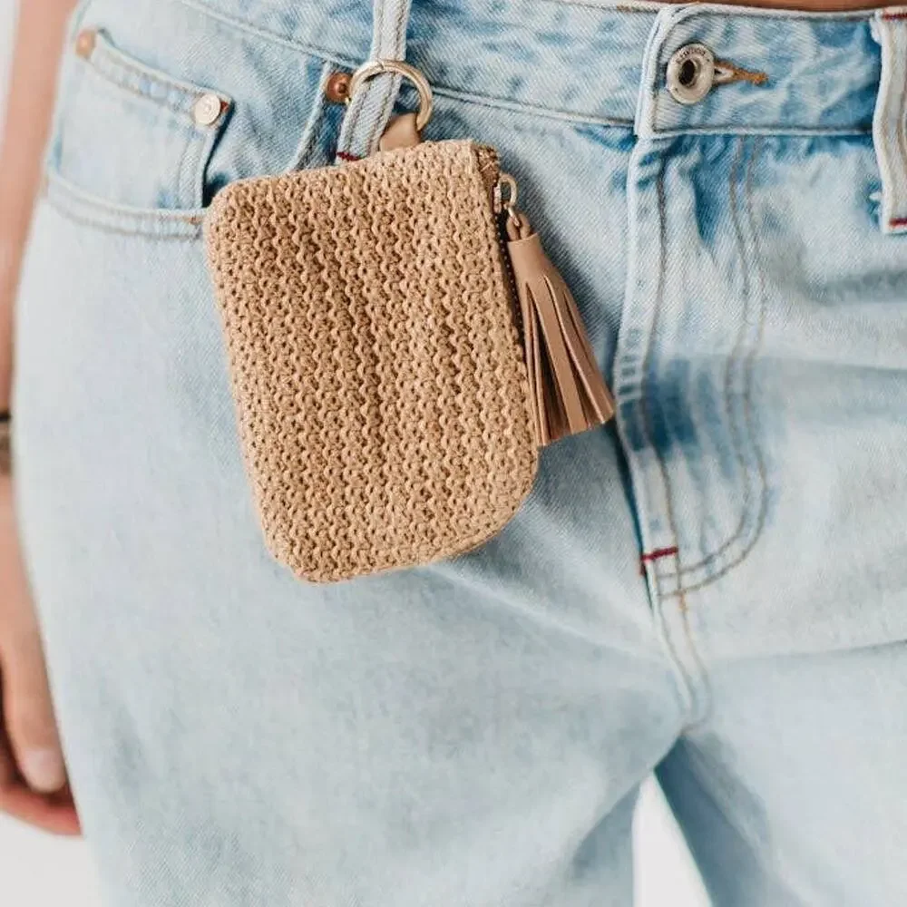 River Raffia Clippable Card Holder | Tan